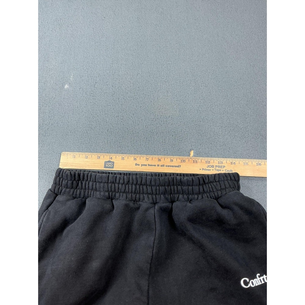 Comfrt Pants Mens L Black Fleece Sweatpants Elastic Waist Pockets Relaxed - Picture 4 of 9